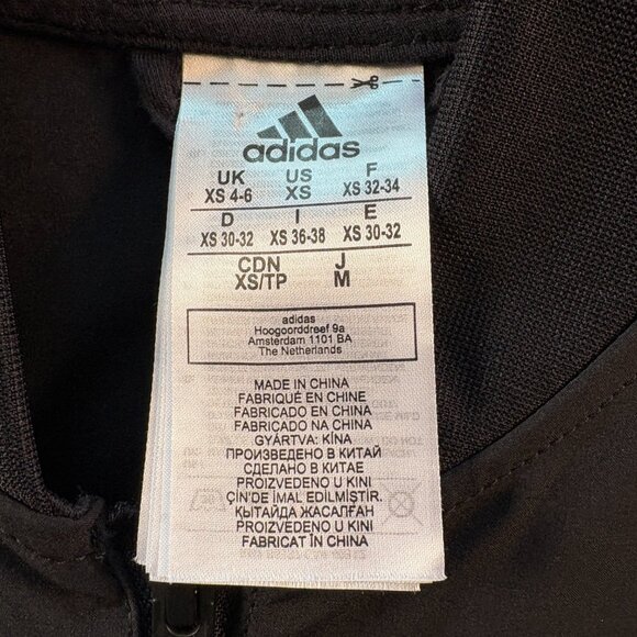 Adidas Women's Athletic Jogging Workout Full Zip Black Windbreaker Size XS - Picture 5 of 11